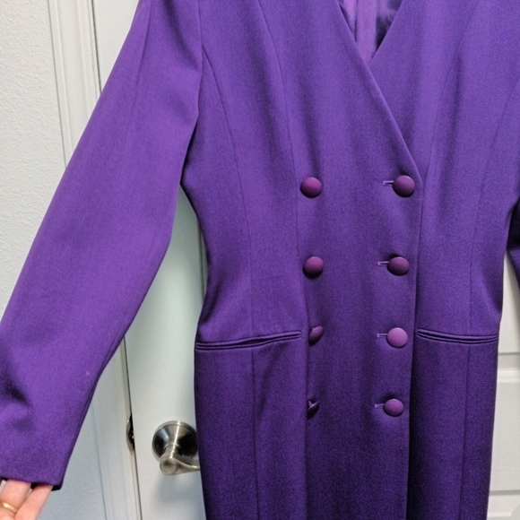 CLEARANCE SALE!!  Vintage Purple Double-Breasted Coat Dress - Picture 13 of 14